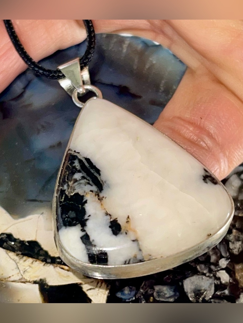 White Buffalo Turquoise Crystal Pendant 1 7/8” - Abundance Stone